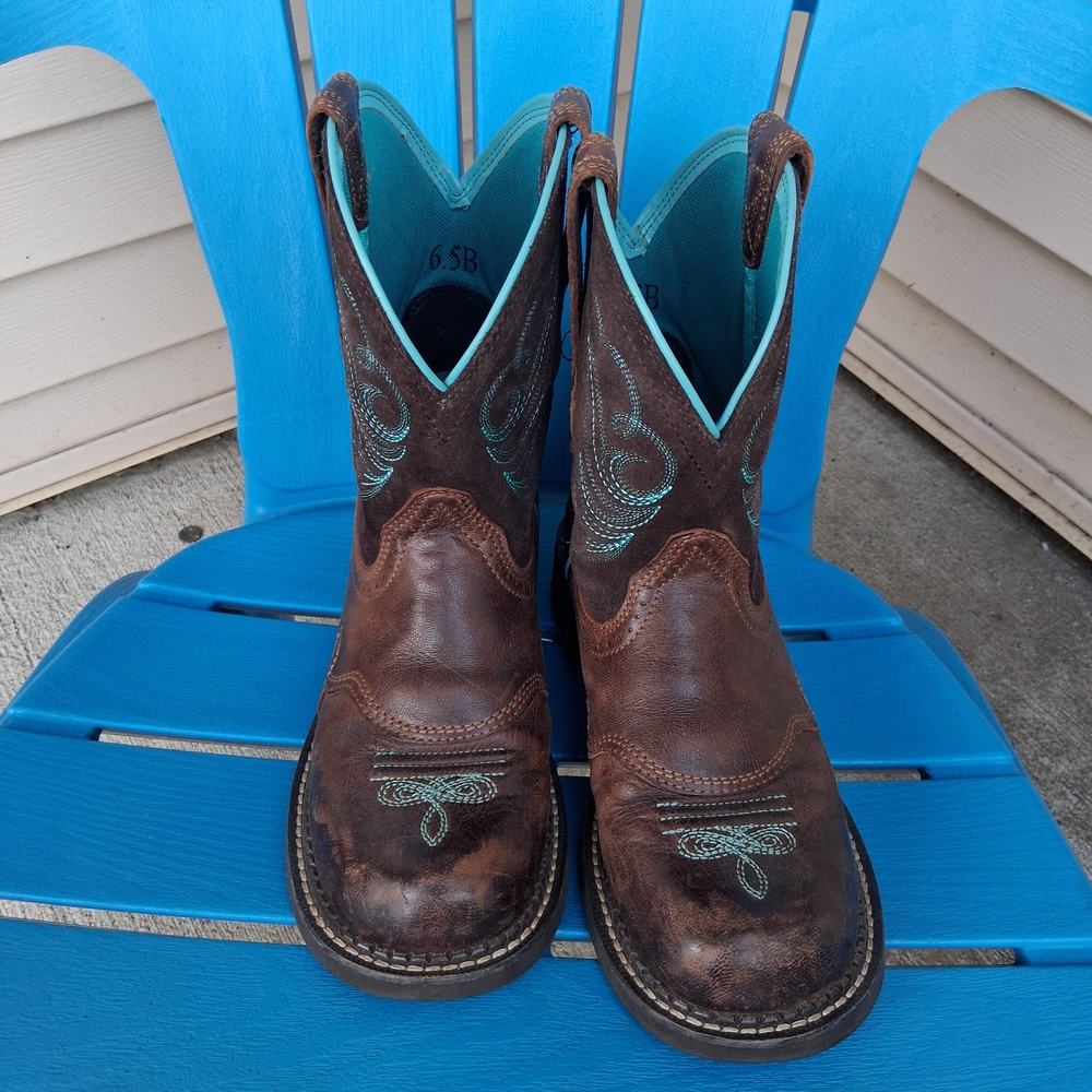 Western Cowboy Boots - Brown and Blue